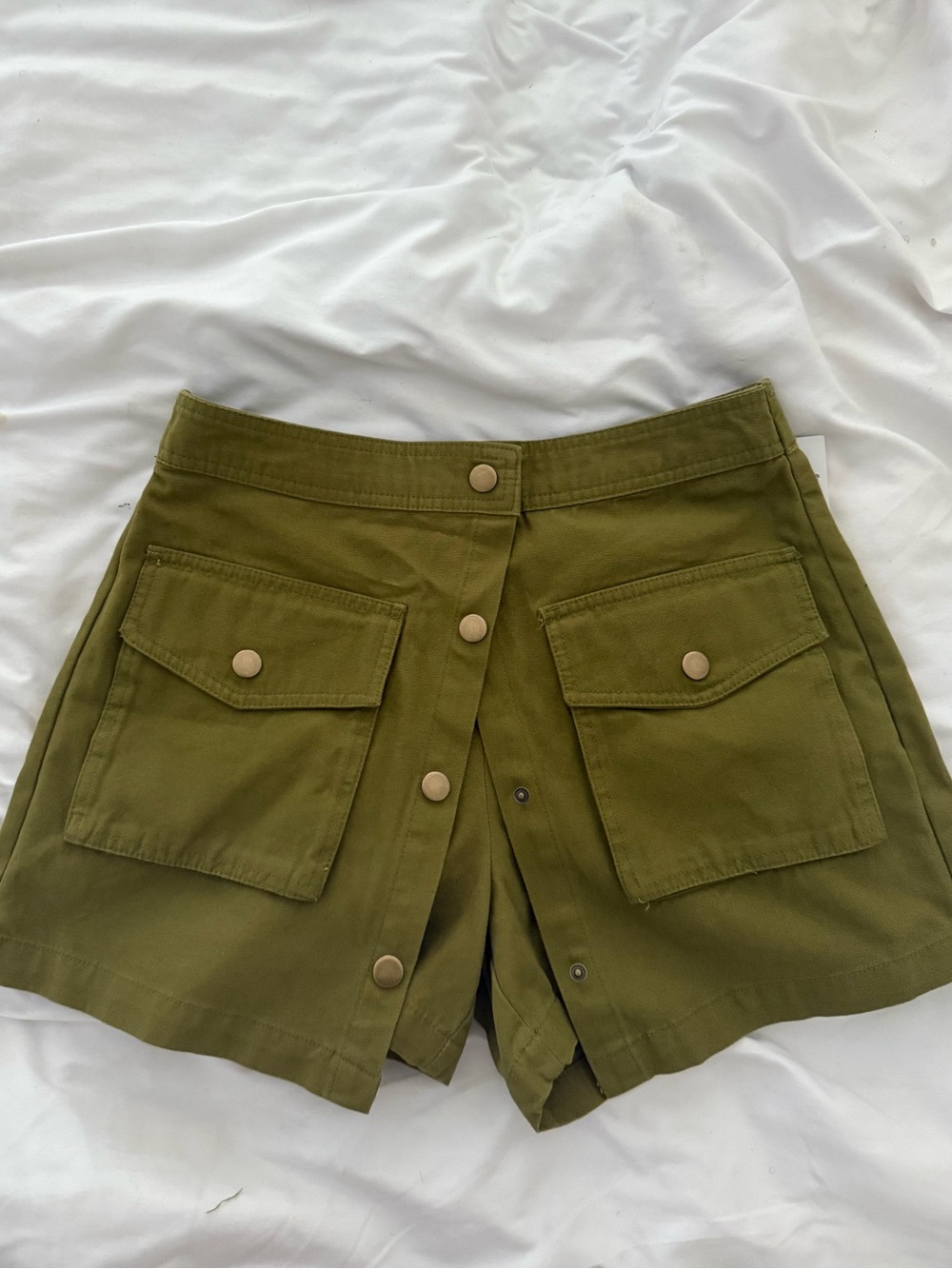 Forever 21 Olive Green Button-Front Cargo Skort